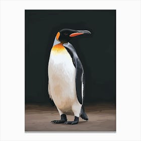 King Penguin Fernandina Island Minimalist Illustration 1 Canvas Print
