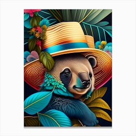 Koalawithhatinfoliage Canvas Print