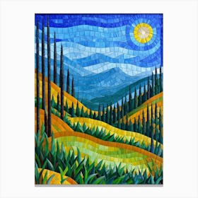 Landscape Mosaic Art Canvas Print