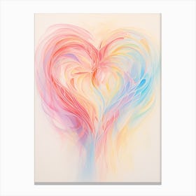 Whimiscal Rainbow Swirl Line Heart 2 Canvas Print