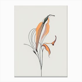 Lilium Floral Minimal Line Drawing 2 Flower Canvas Print