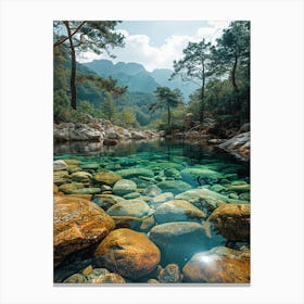 Clear Water In A Mountain Stream 2 Canvas Print