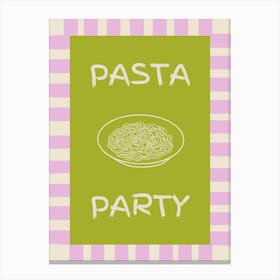 Pasta Party Green & Lilac Poster Canvas Print