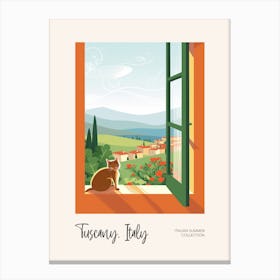 Tuscany Cat On A Window 3 Italian Summer Collection Canvas Print
