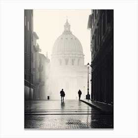 Rome, Italy, Mediterranean Black And White Photography Analogue 1 Canvas Print