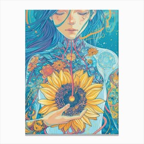 Sunflower Girl 21 Canvas Print