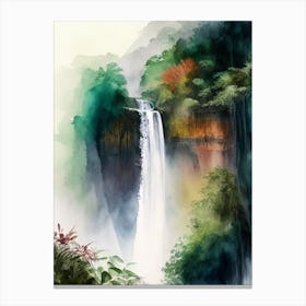 Tumpak Sewu, Indonesia Water Colour  Canvas Print