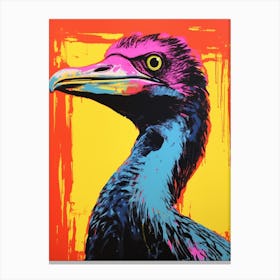 Andy Warhol Style Bird Cormorant 3 Canvas Print
