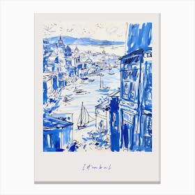 Istanbul Turkey 3 Mediterranean Blue Drawing Poster Canvas Print