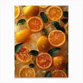 Oranges On Ice Canvas Print