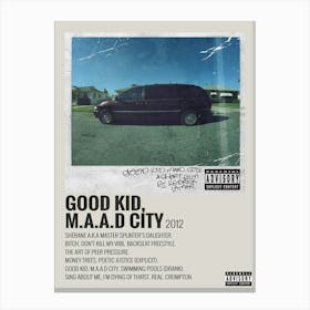 Kendrick Poster GOOD KID, M.A.A.D CITY 2014 Canvas Print