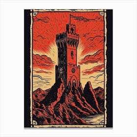 The Tower Tarot Card, Vintage 1 Canvas Print