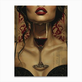 Woman With A Glass Of Wine 2 Canvas Print