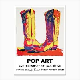 Cowboy Boots Pop Art 3 Canvas Print