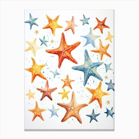 Starfish Watercolour In Autumn Colours 0 Canvas Print