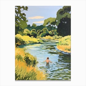 Wild Swimming At River Stou Dorset 1 Canvas Print