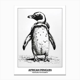 Penguin Huddling For Warmth Poster 3 Canvas Print