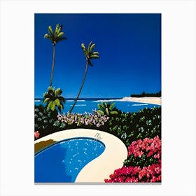 Hiroshi nagai - Swimming Pool, vaporwave Canvas Print