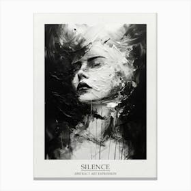 Silence Abstract Black And White 13 Poster Canvas Print