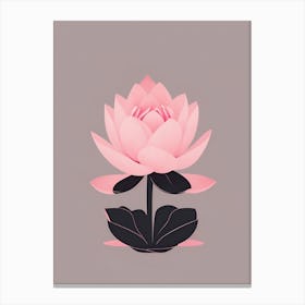 A Pink Lotus In Minimalist Style Vertical Composition 51 Canvas Print