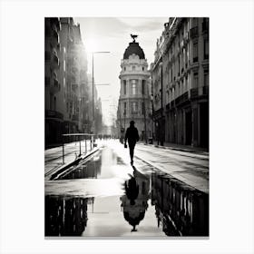 Madrid, Spain, Black And White Analogue Photography 1 Canvas Print