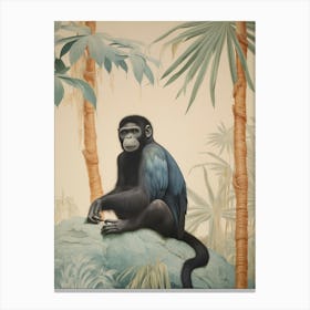 Bonobo 1 Tropical Animal Portrait Canvas Print