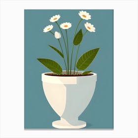 Daisies In A Pot Art Canvas Print