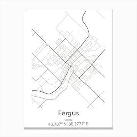 Fergus Falls,United States Minimalist Map 1 Canvas Print