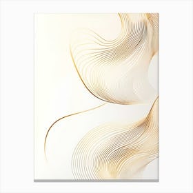 Abstract Gold Wavy Lines Canvas Print