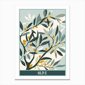 Olive Tree Flat Illustration 7 Poster Canvas Print