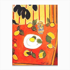 Henri Matisse Black Philodendron And Lemons Canvas Print