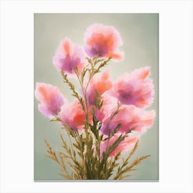 Heather Flowers Acrylic Painting In Pastel Colours 2 Canvas Print