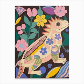 Maximalist Animal Painting Iguana 3 Canvas Print