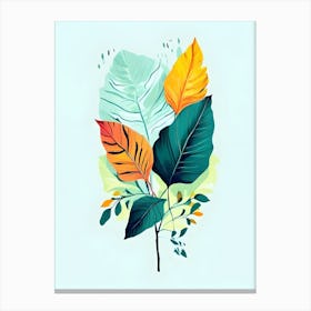 Colorful Leaves On A Branch Canvas Print