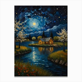 Night By The Lake 14 Canvas Print