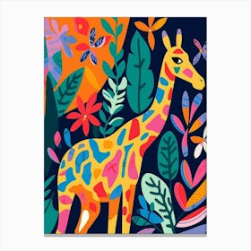 Giraffe In The Jungle Canvas Print