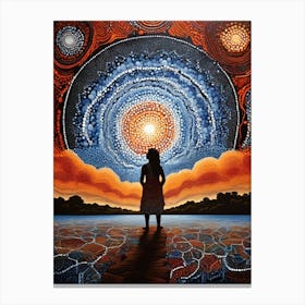 Default Australian Aboriginal Dot Painting Style Art Dreamtime 1 Canvas Print