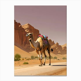 Camel In The Desert 25 Canvas Print