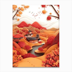 Beautiful Landscape Paper Craft Style 14 Canvas Print