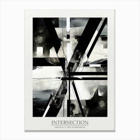 Intersection Abstract Black And White 4 Poster Canvas Print