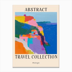 Abstract Travel Collection Poster Montenegro 4 Canvas Print