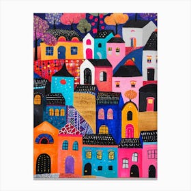 Kitsch Colourful Capetown Cityscape 4 Canvas Print