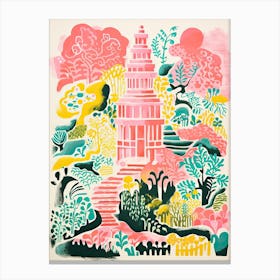 Versailles Gardens Abstract Riso Style 3 Canvas Print