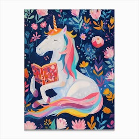 Unicorn Reading A Book Fauvism Inspired Canvas Print