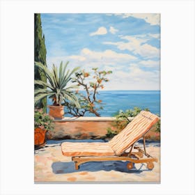 Sun Lounger By The Pool In Sicily Italy 2 Canvas Print