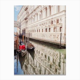 Gondolas In Venice Canal, Italy Canvas Print