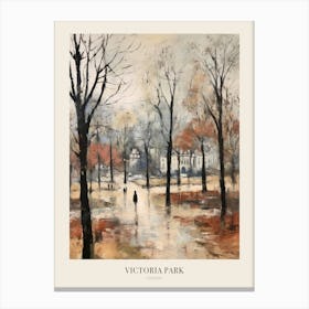 Winter City Park Poster Victoria Park London 1 Canvas Print