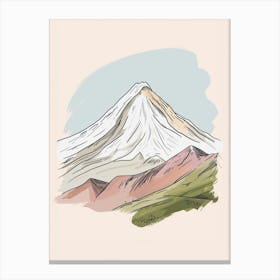 Pico De Orizaba Mexico Color Line Drawing (8) Canvas Print