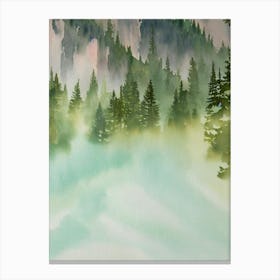 Grand Teton National Park United States Of America Water Colour Poster Canvas Print