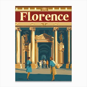 Aihrgdesign A Retro Travel Poster For Florence Featuring The 5 Canvas Print